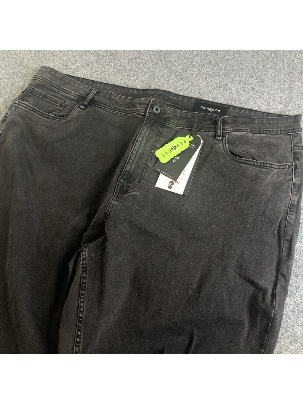 The Perfect Jean NYC Jeans Mens 48x30 Black Denim Athletic Fit Stretch NEW